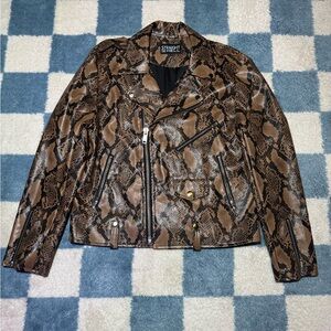 Straight To Hell Snakeskin Vegan Leather Commando Jacket